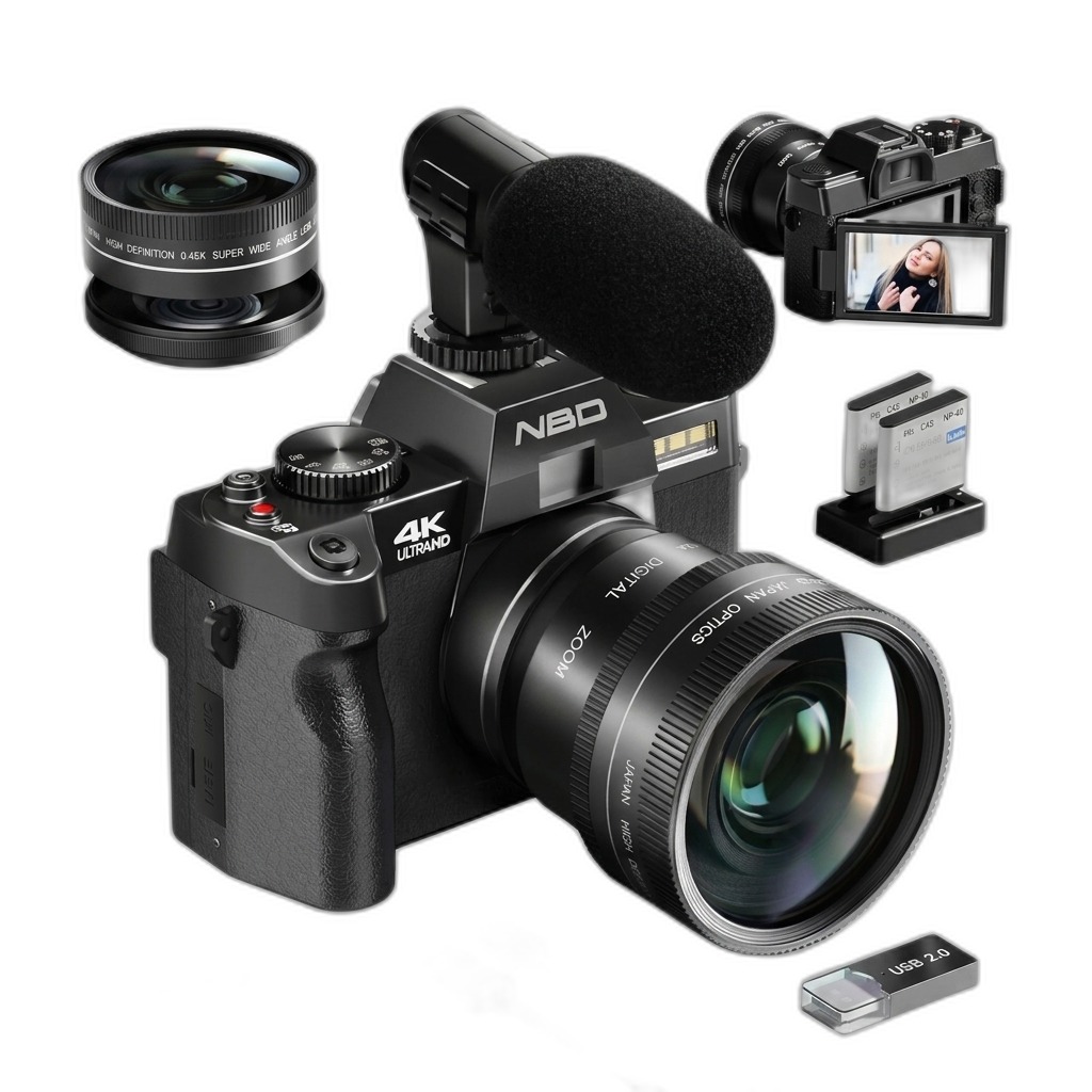 4K Ultra HD Digital Camera Vlogging Kit with Mic & Lens