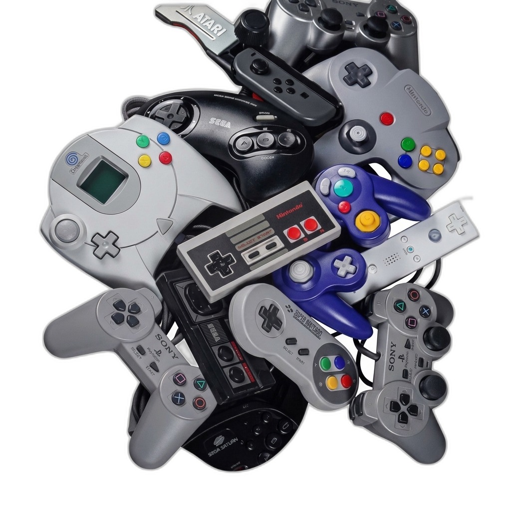 Retro & Modern Game Controllers Collection