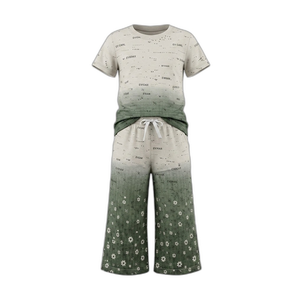Kids' Gradient Print T-Shirt & Palazzo Set