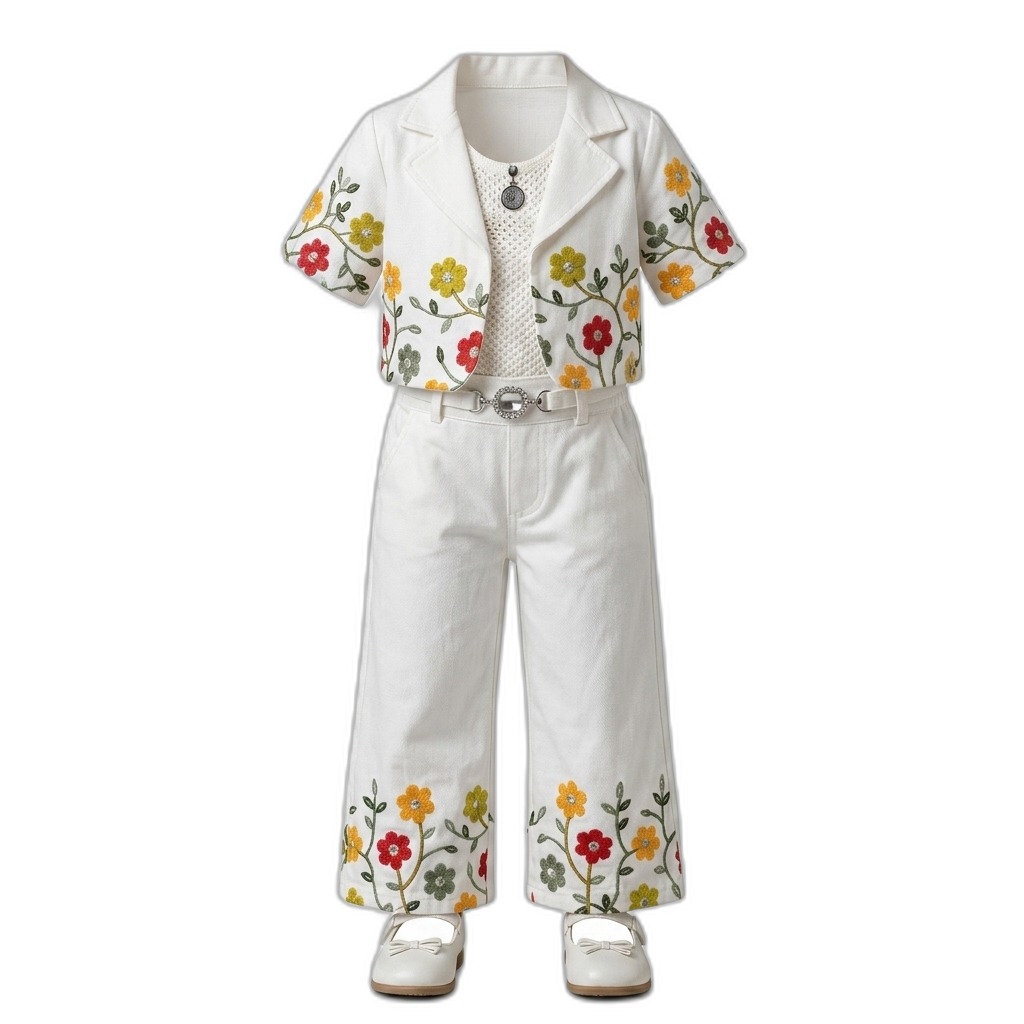 Floral Doll Outfit | Cropped Jacket & Pants