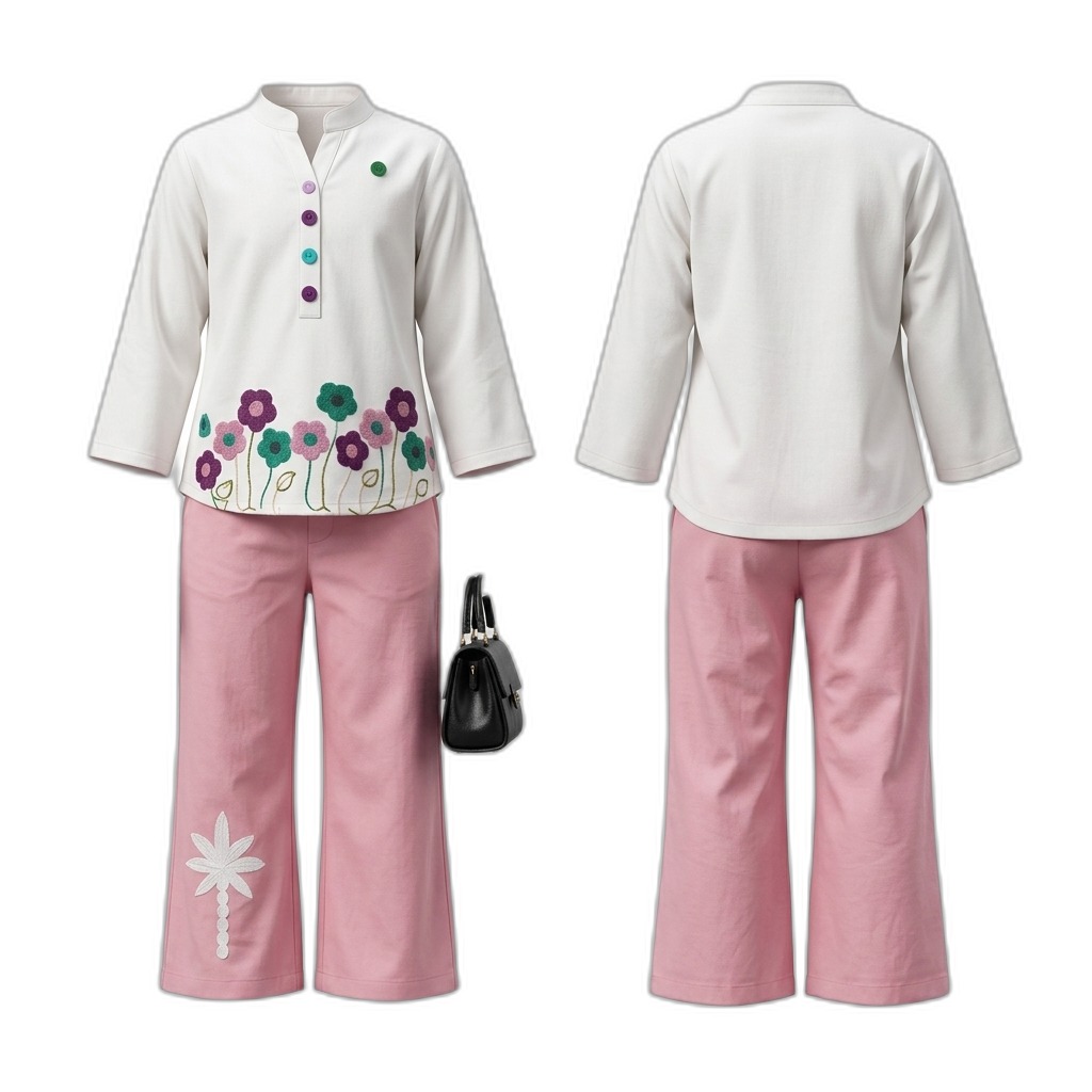 Women's Floral Top & Pink Pants Set