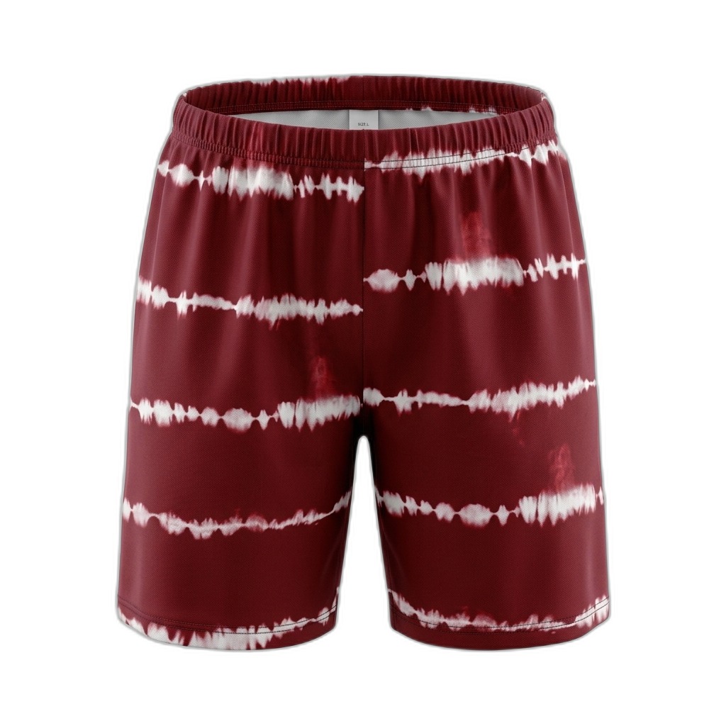 Men's Maroon Tie-Dye Athletic Shorts