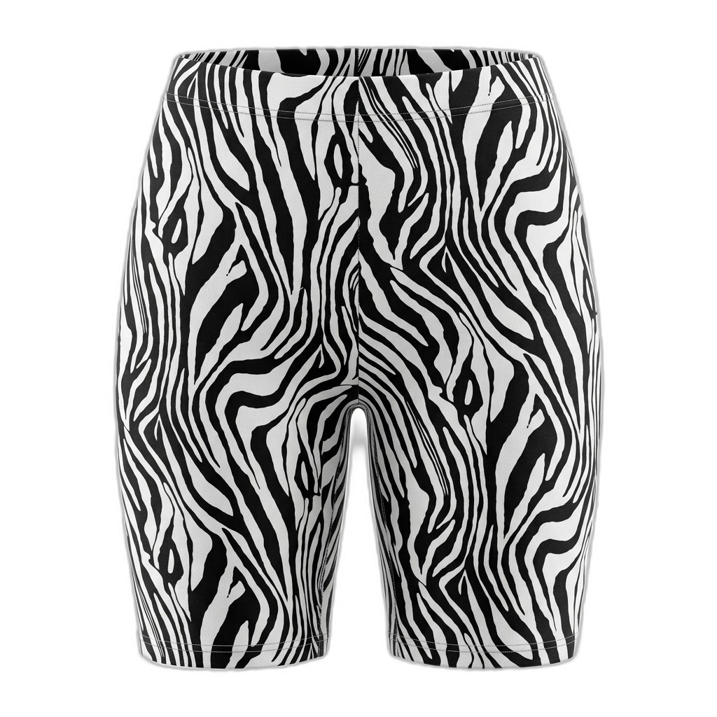 Zebra Print Biker Shorts for Women
