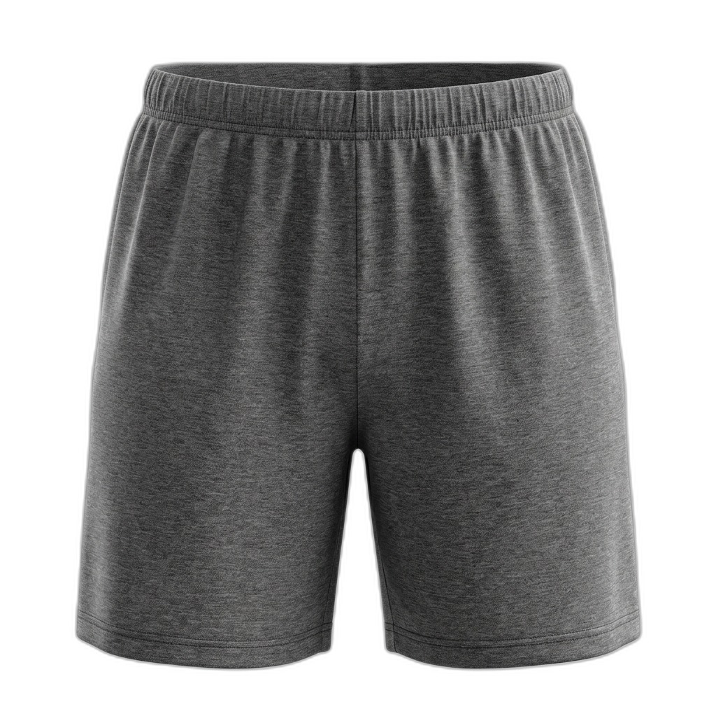 Men's Grey Cotton Blend Lounge Shorts