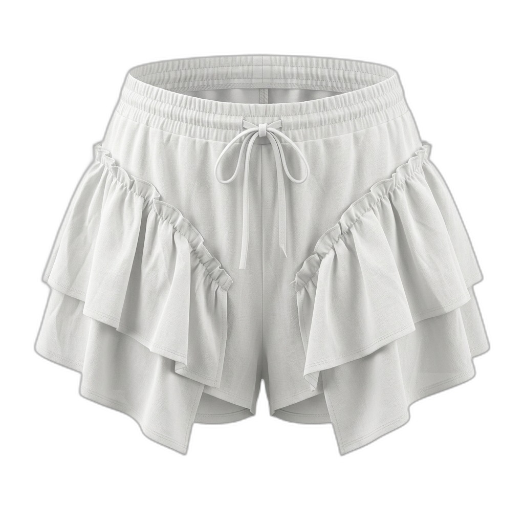 Women's Ruffled Drawstring Shorts