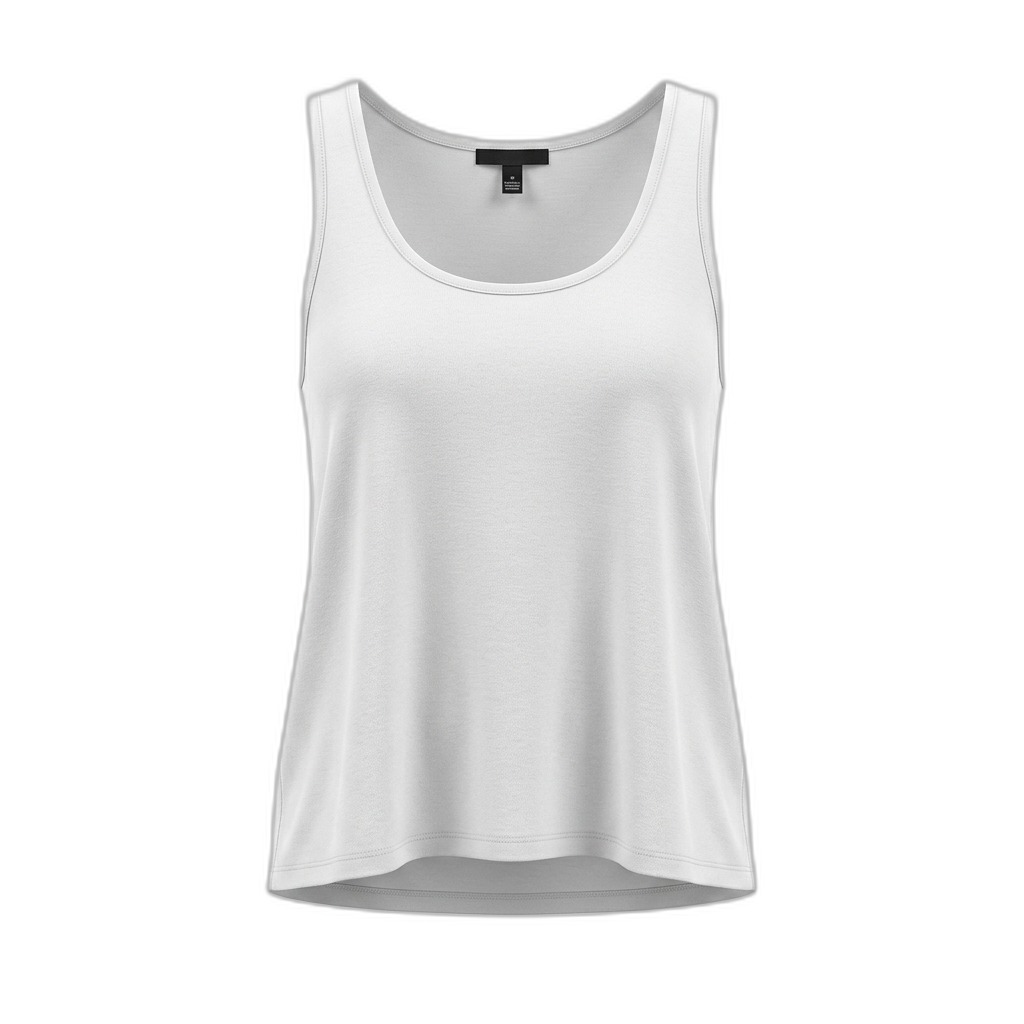 Women's White Scoop Neck Tank Top