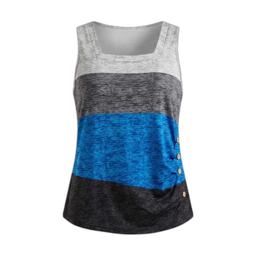 Women's Color Block Sleeveless Tank Top