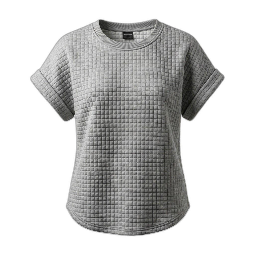 Women's Grey Quilted T-Shirt