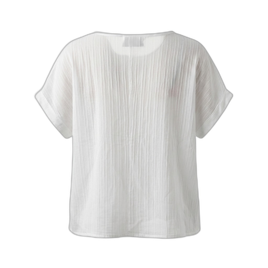 Women's White Textured Top | Casual Blouse