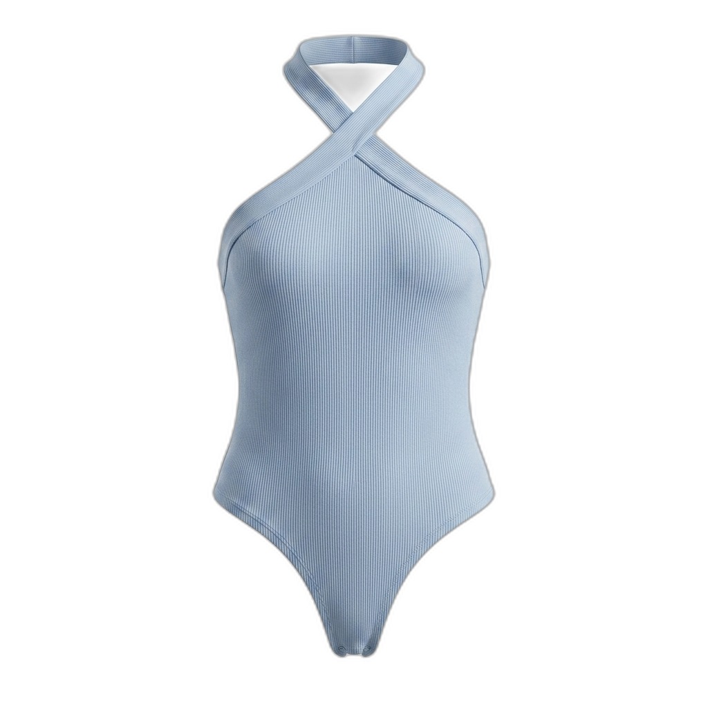 Women's Ribbed Halter Neck Bodysuit