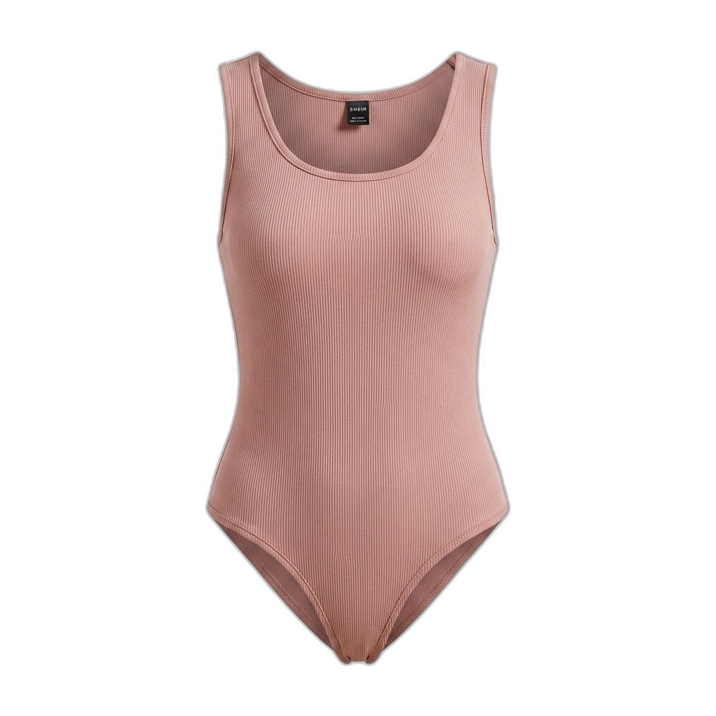 Women's Ribbed Scoop Neck Sleeveless Bodysuit