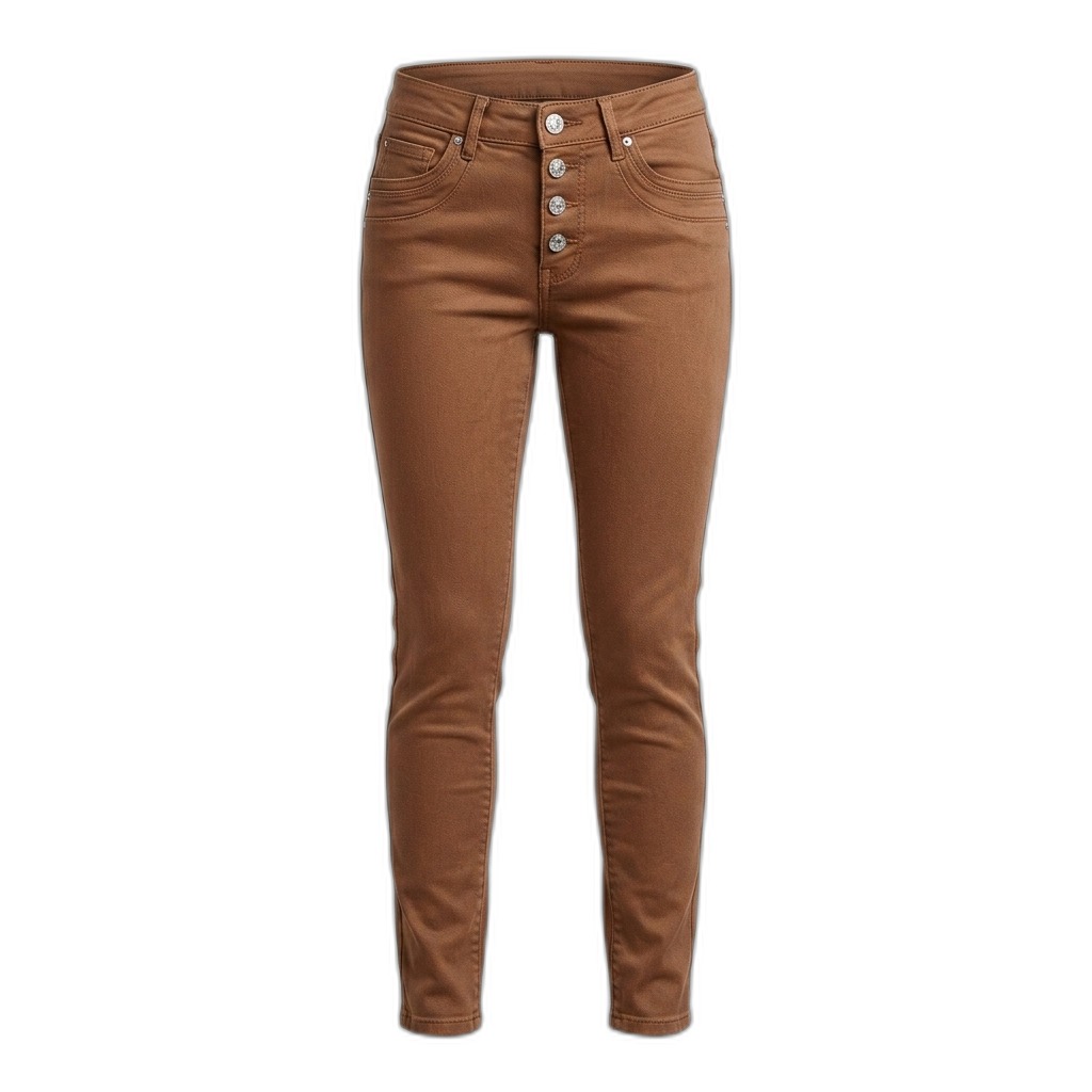 Women's Brown High-Waist Skinny Jeans