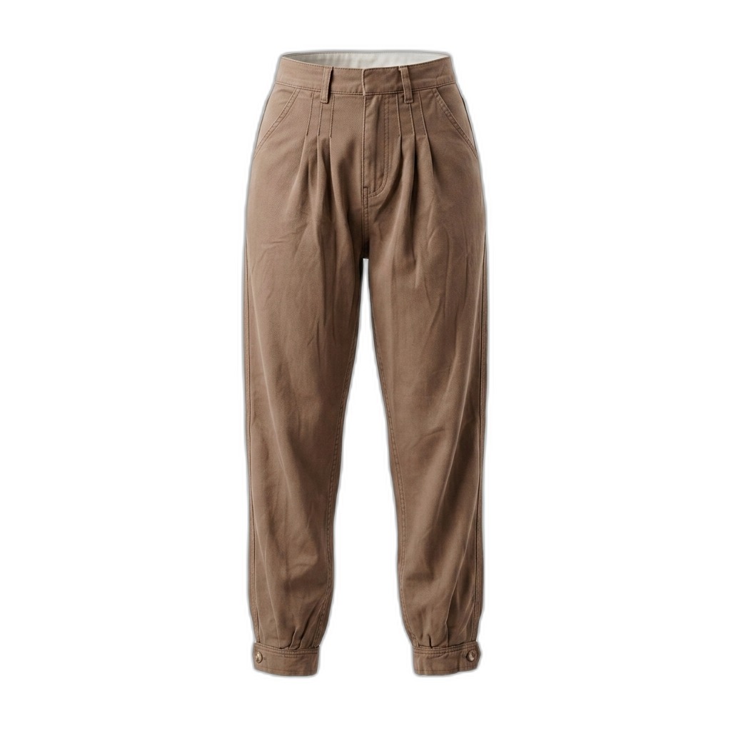Women's Pleated Cuffed Trousers