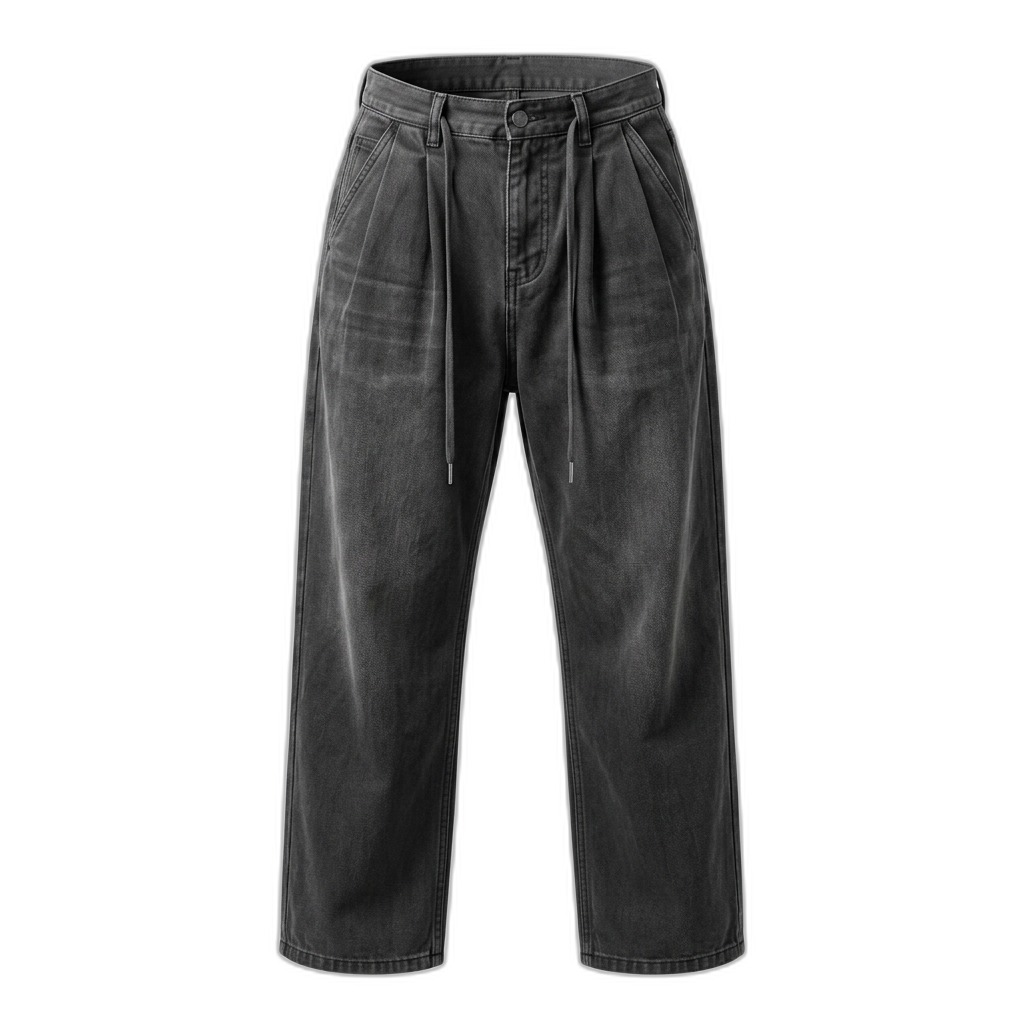 Men's Relaxed Fit Washed Black Denim Jeans