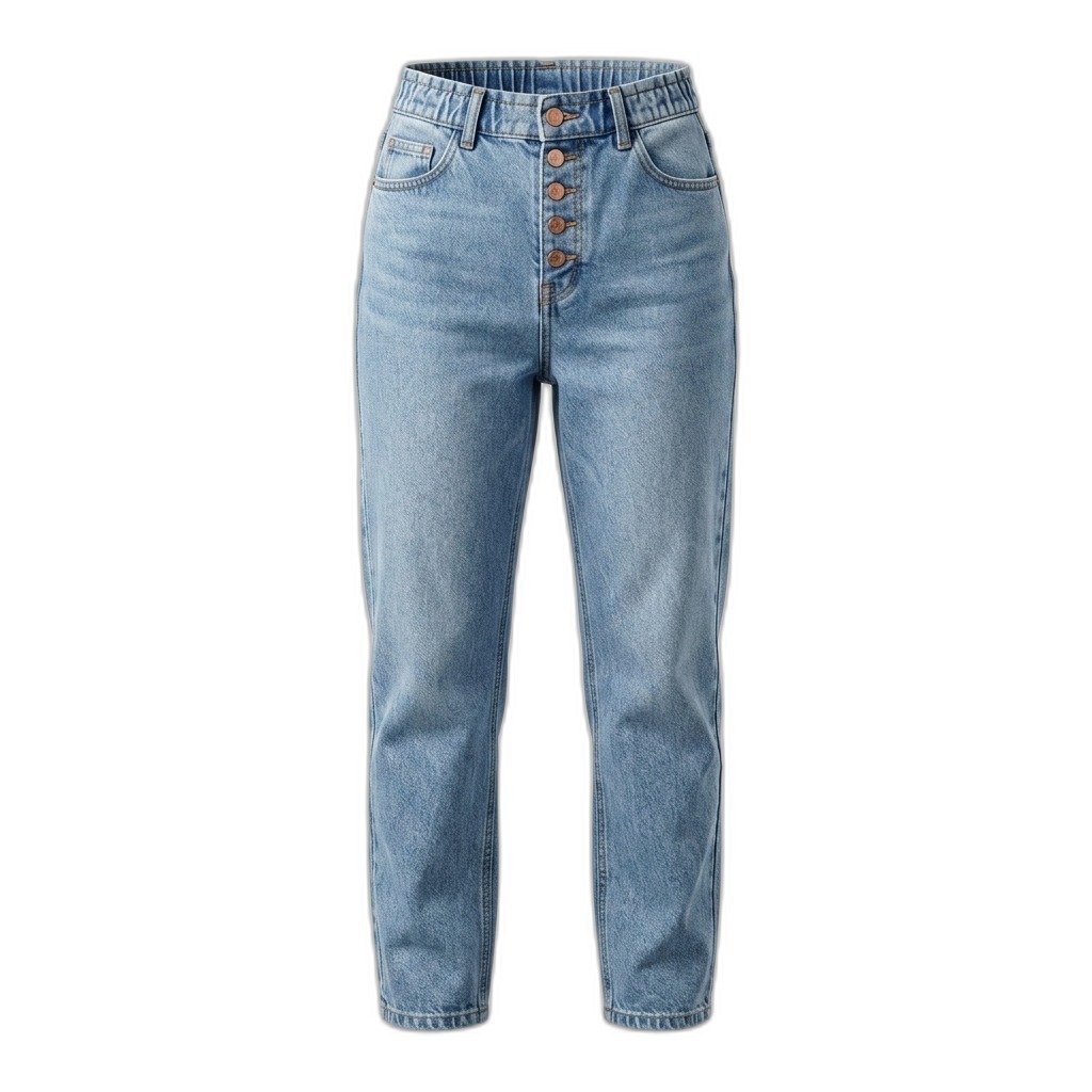 Women's High-Waist Button-Fly Mom Jeans