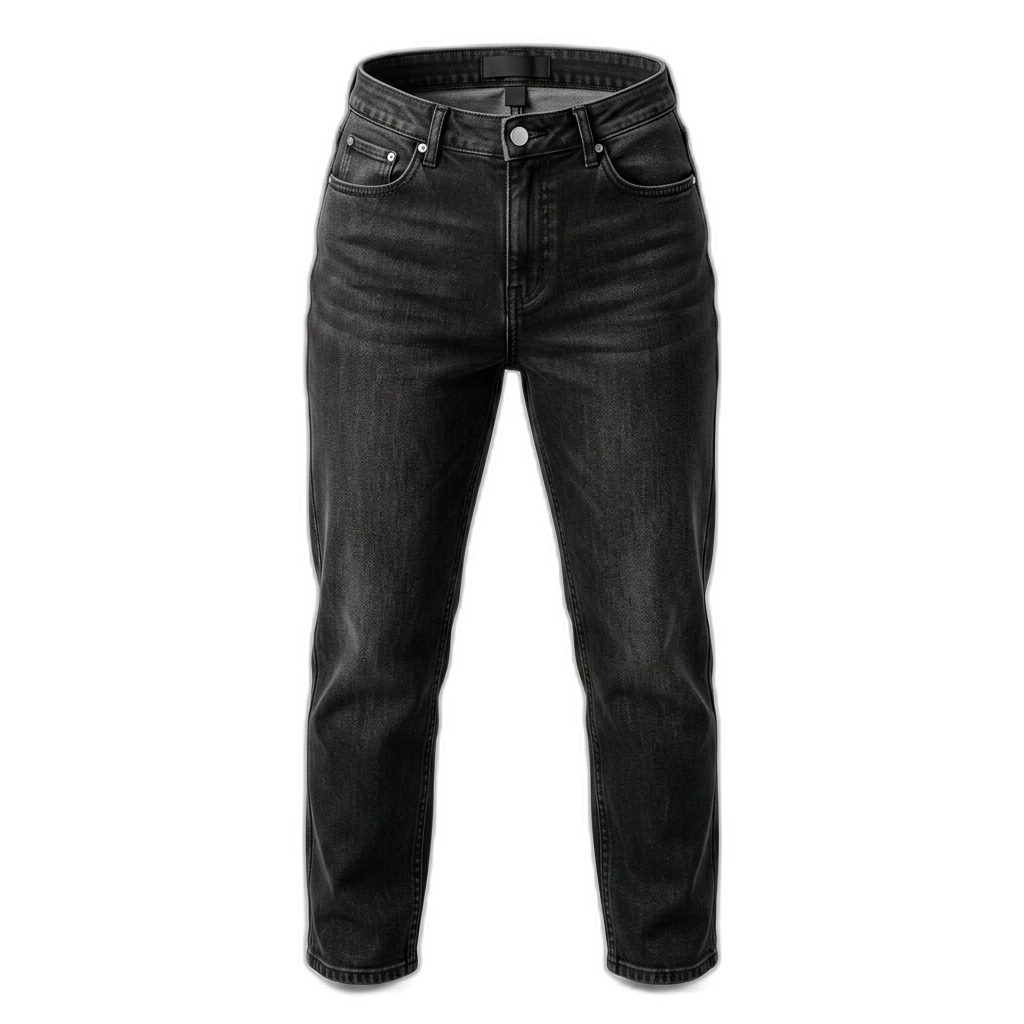 Men's Washed Black Straight Fit Jeans