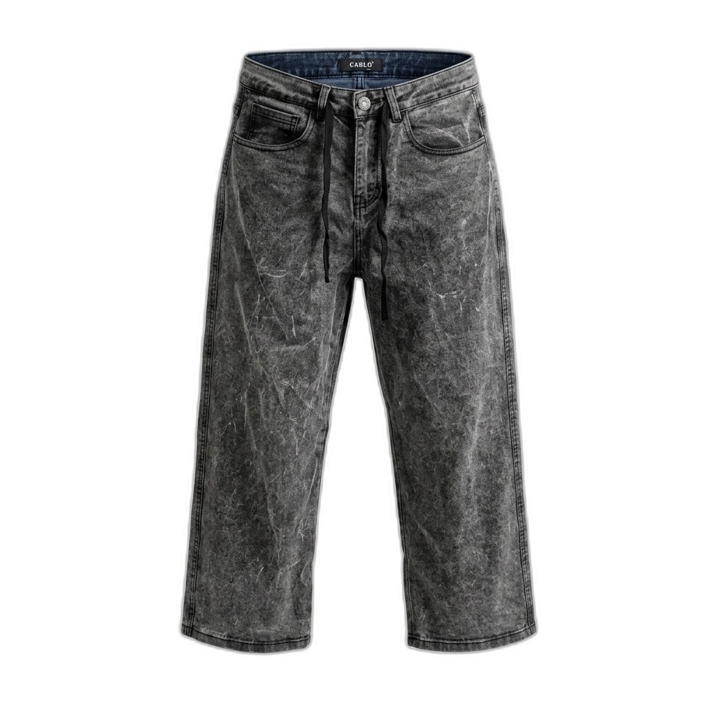 Dark Grey Distressed Denim Jeans for Women