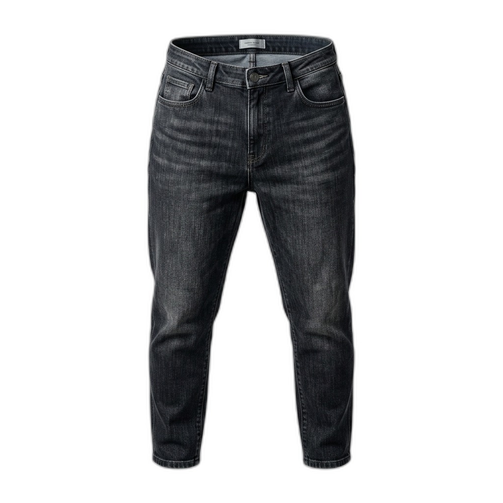 Men's Washed Black Denim Joggers