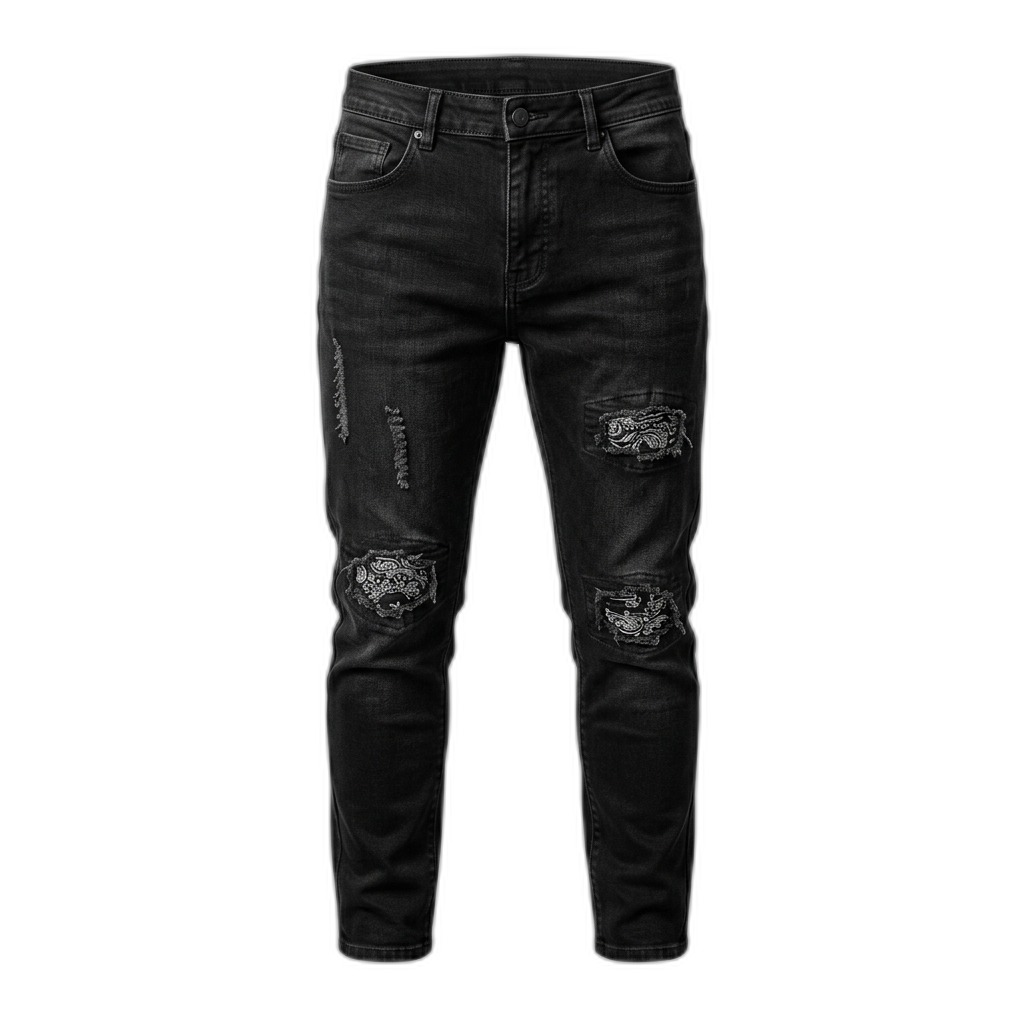 Men's Black Ripped Skinny Fit Jeans