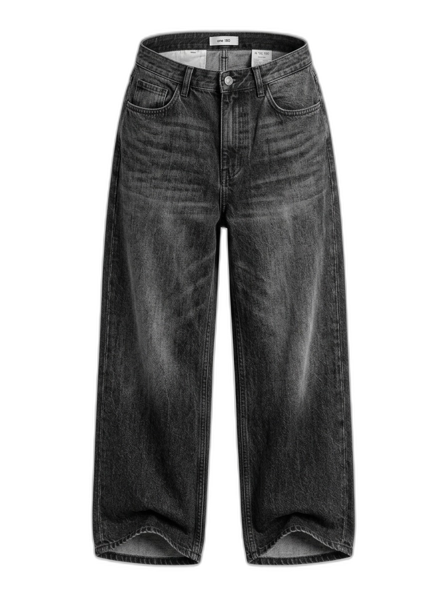 Women's High-Waist Wide-Leg Black Denim Jeans