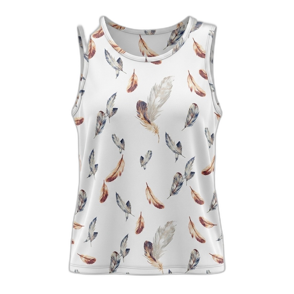 Women's Feather Print Sleeveless Top