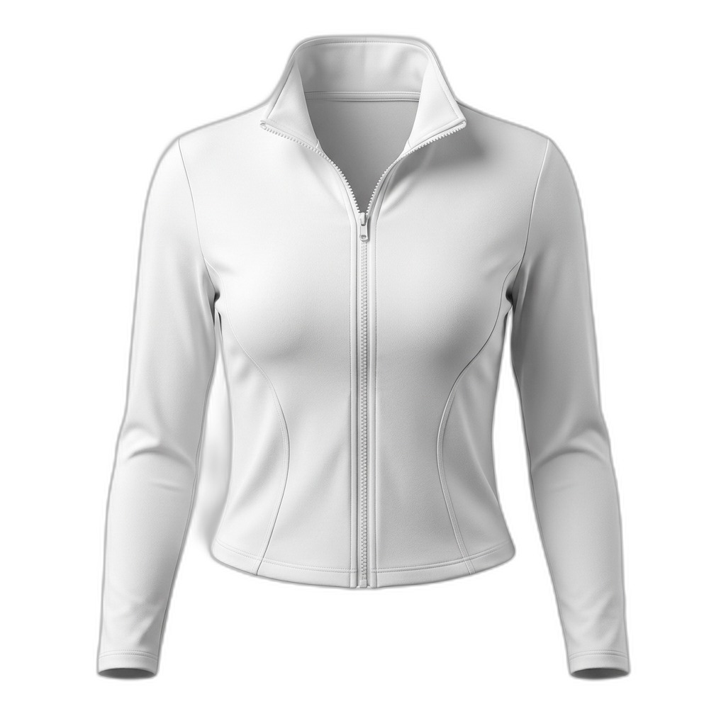 Women's White Full Sleeve High Neck Jacket