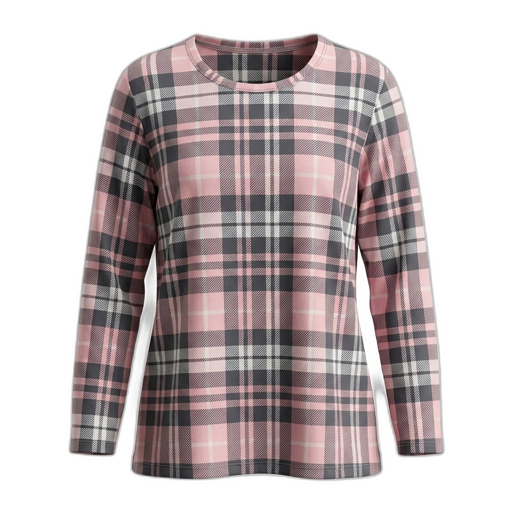 Women's Plaid Long Sleeve Tunic Top