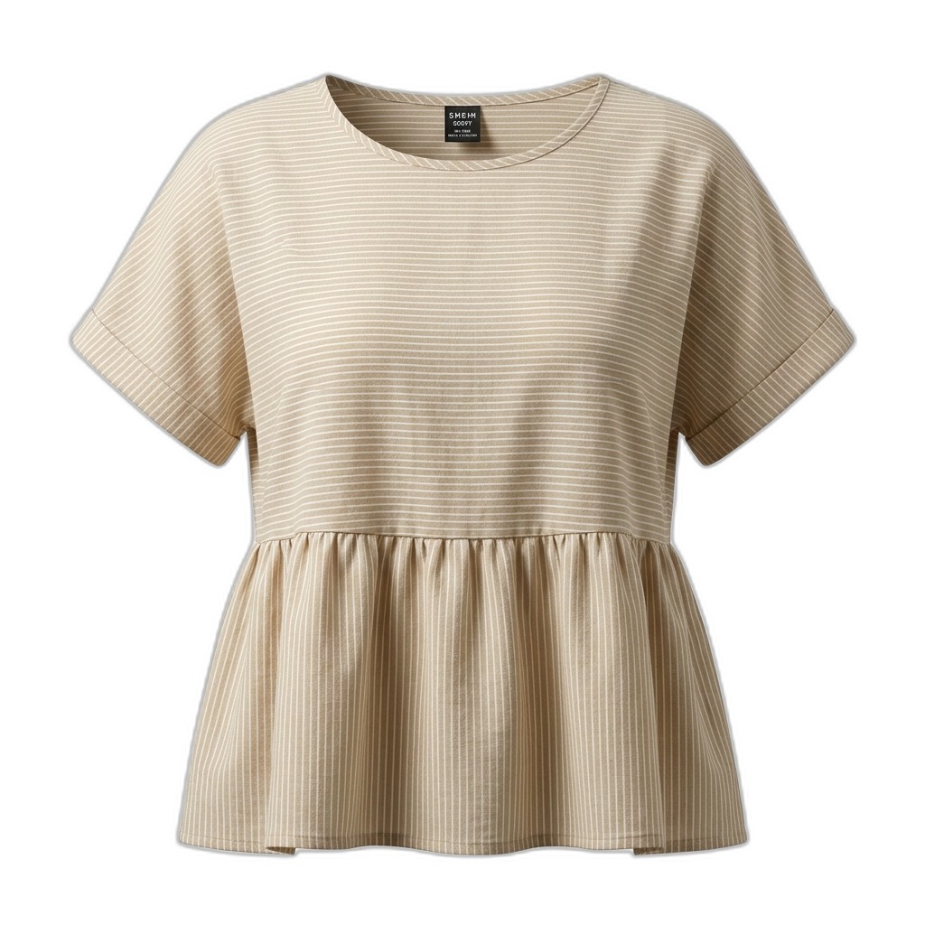 Women's Striped Peplum Top for Casual Wear