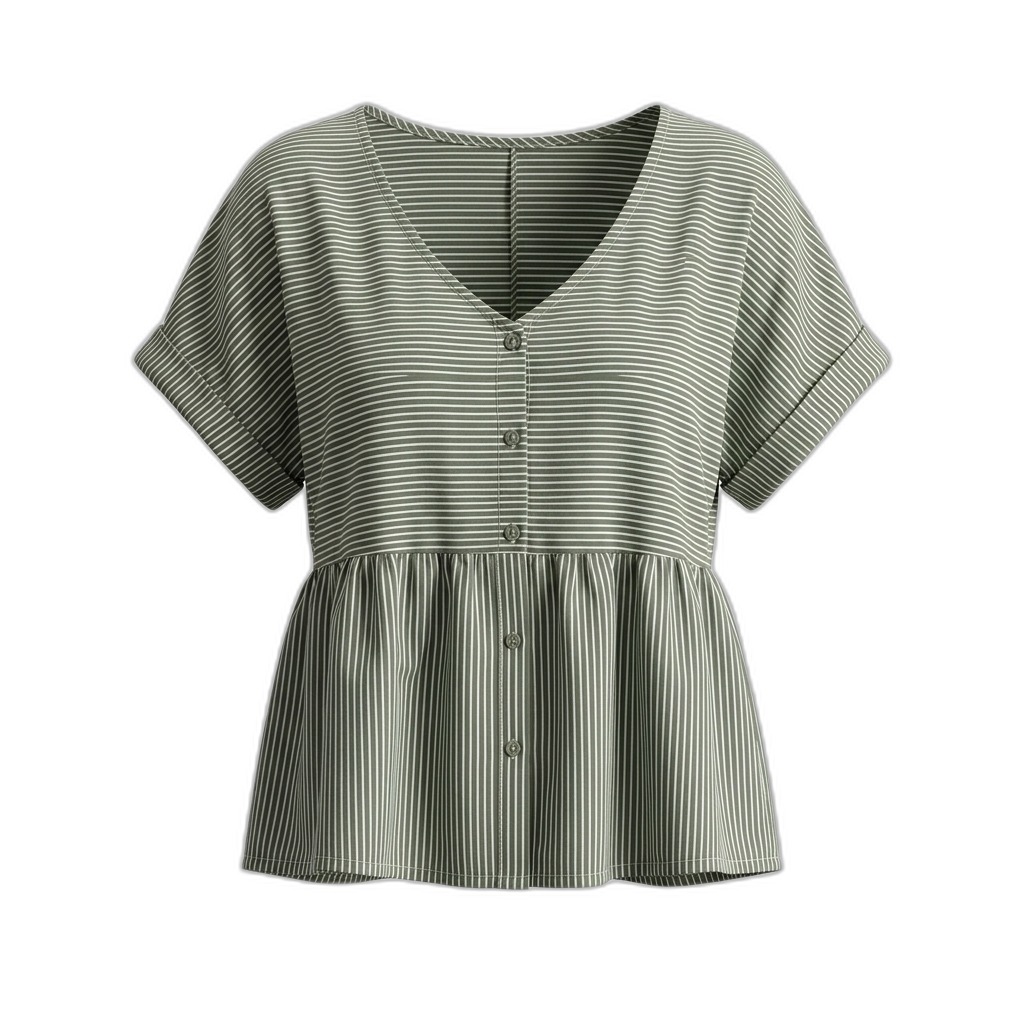 Women's Striped Peplum Top | Casual Blouse