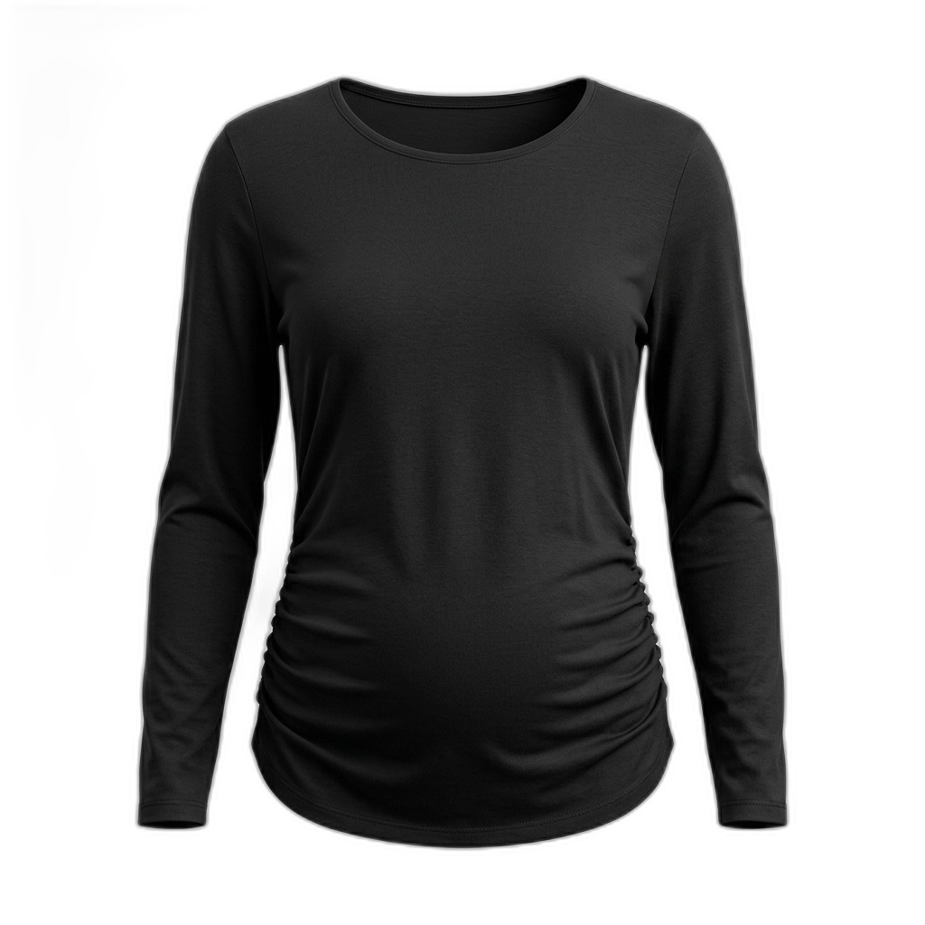 Women's Black Long Sleeve Boat Neck Top