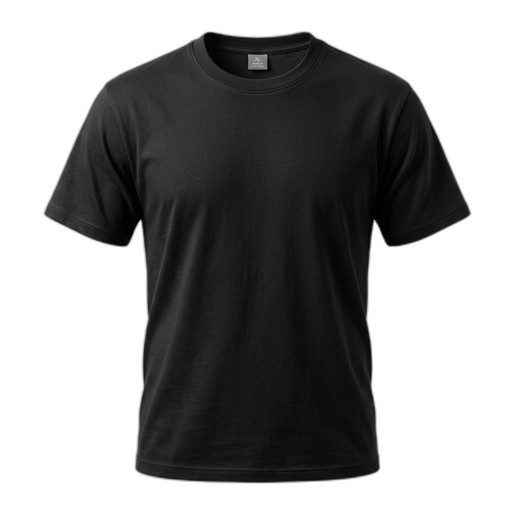 Plain Black Crew Neck T-Shirt for Men