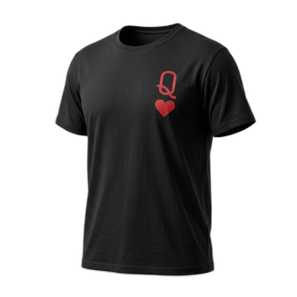 Black Queen of Hearts Graphic T-Shirt for Women