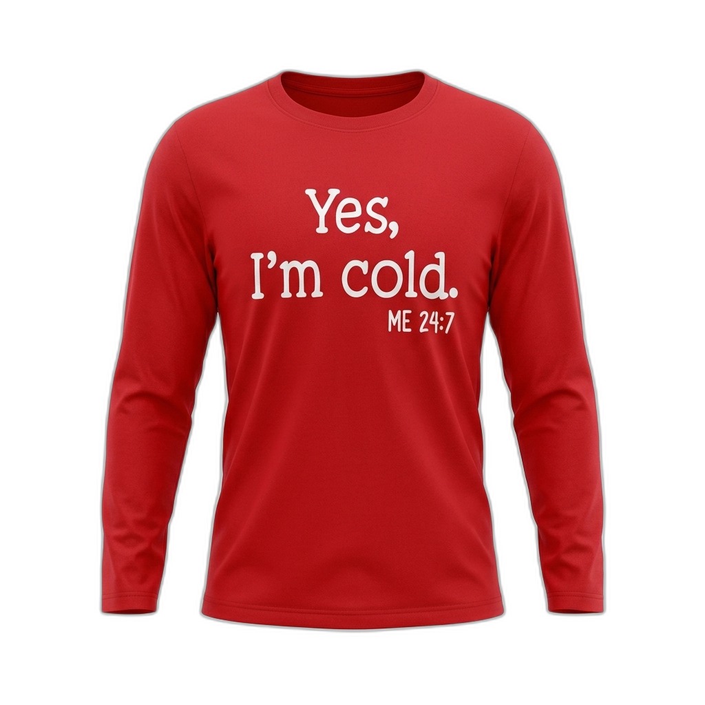 Men's Red Full Sleeve T-Shirt