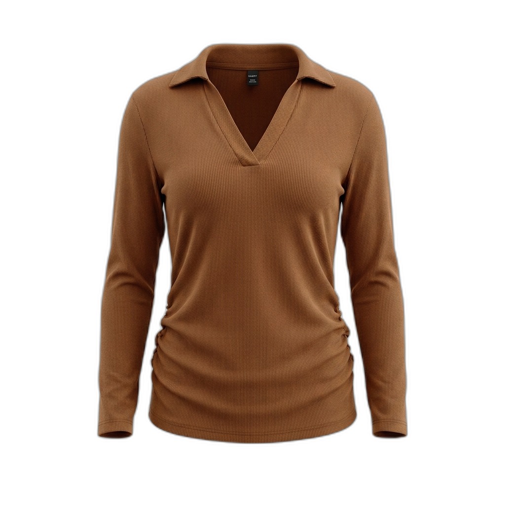Women's Ribbed Knit Long Sleeve Top