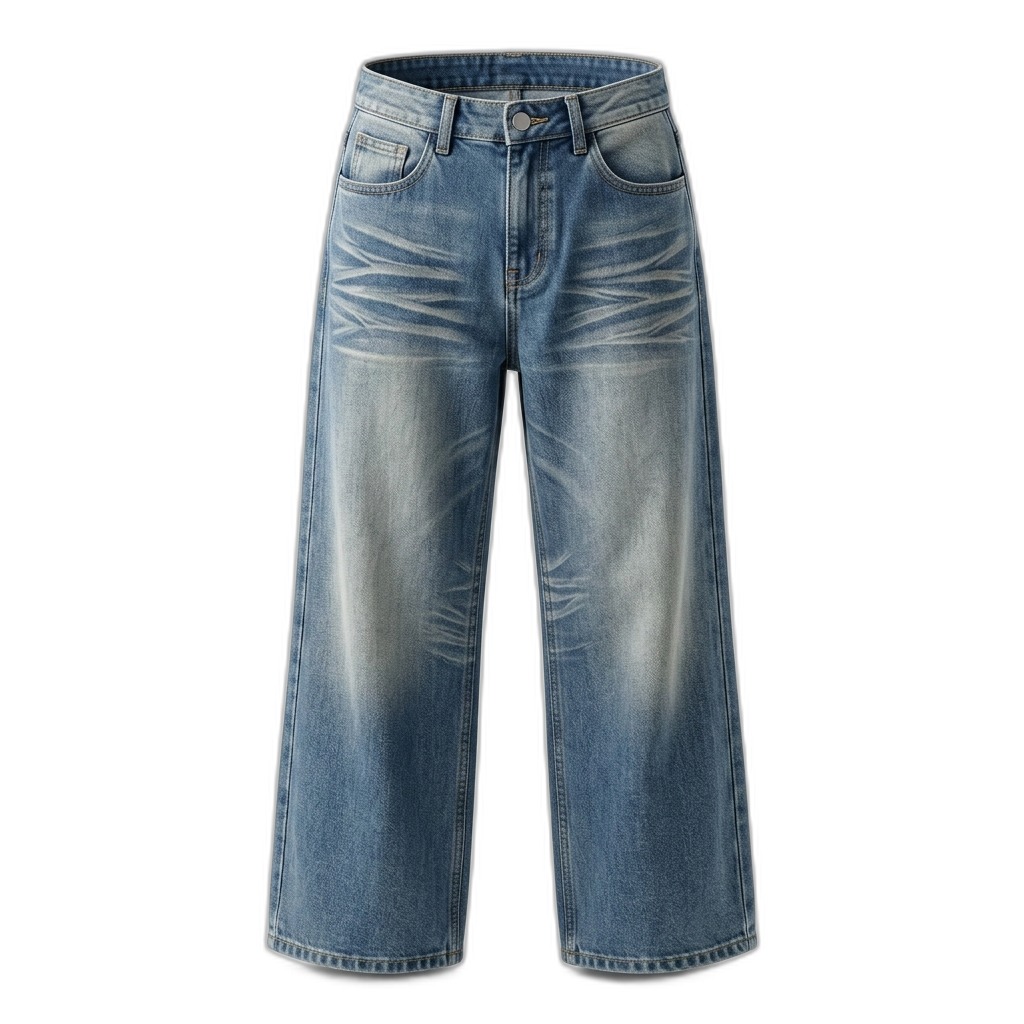 Women's Washed Wide Leg Denim Jeans
