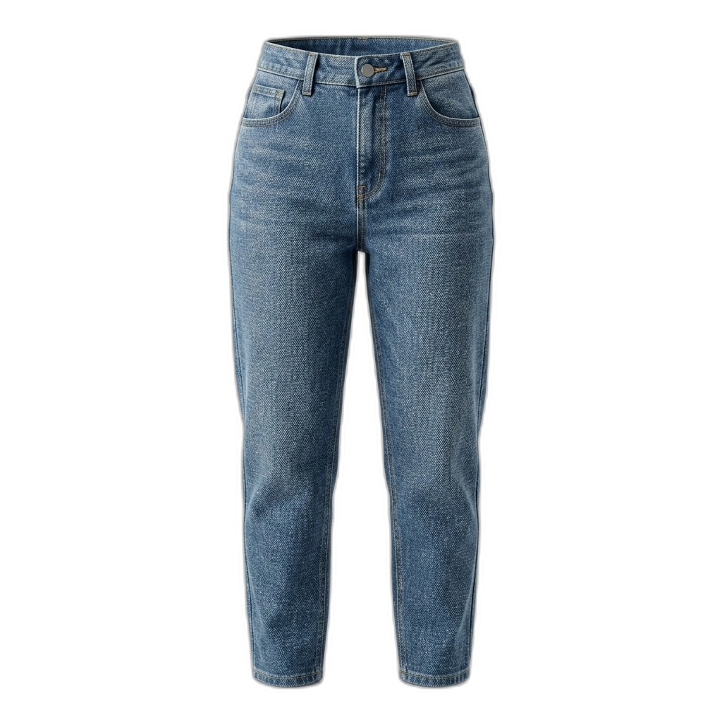 Women's High-Waist Tapered Fit Blue Jeans
