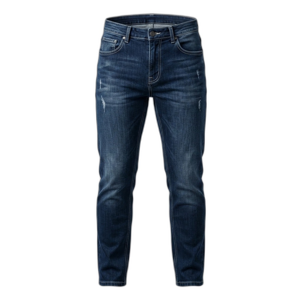 Men's Distressed Slim Fit Blue Denim Jeans