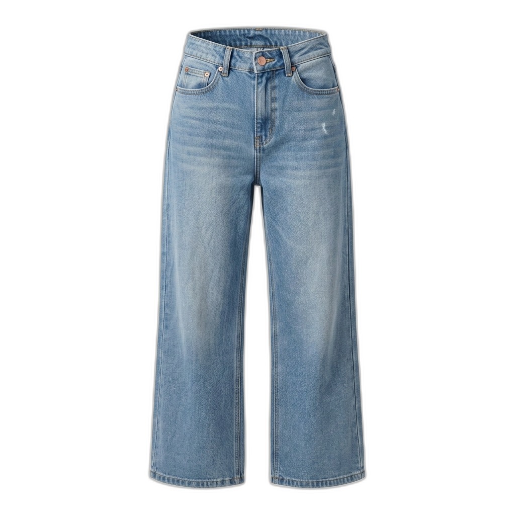 Women's Light Blue Wide Leg High Waist Jeans