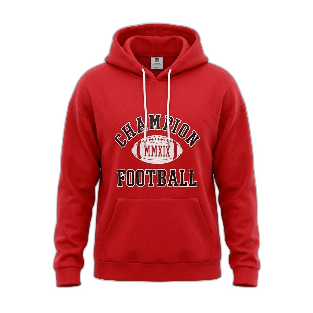 Red Champion Football MMXIX Hoodie