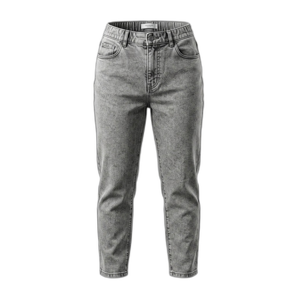 Grey Acid Wash Relaxed Fit Jeans for Women