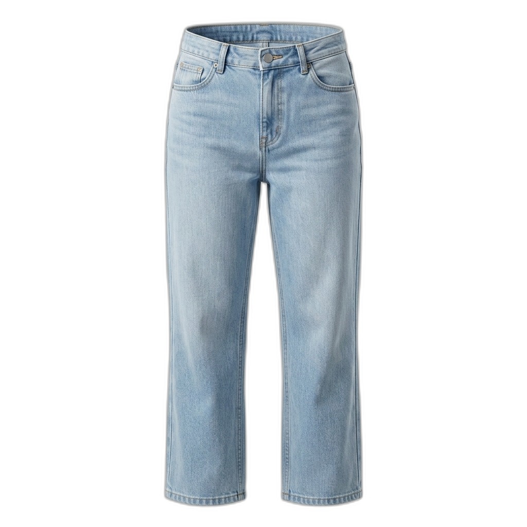 Women's Light Blue Straight Leg Denim Jeans