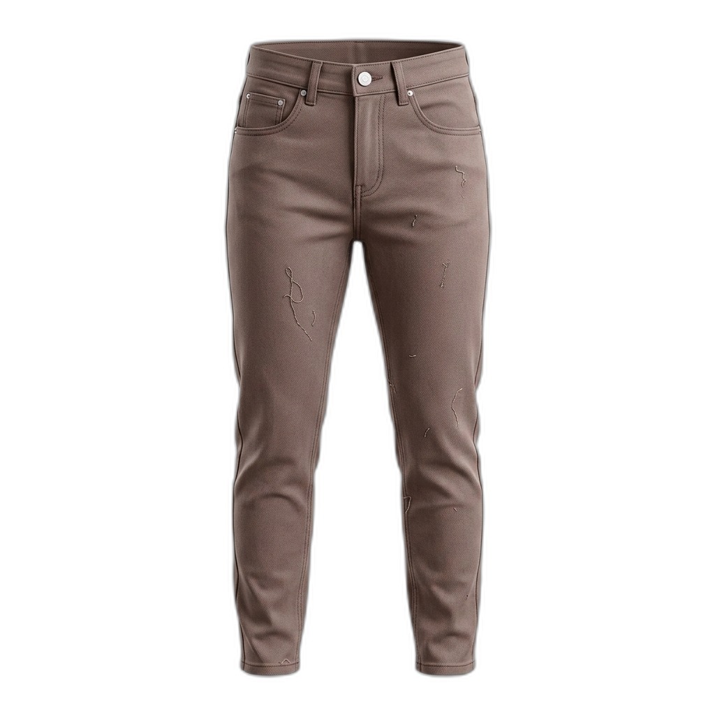 Men's Brown Distressed Slim Fit Jeans