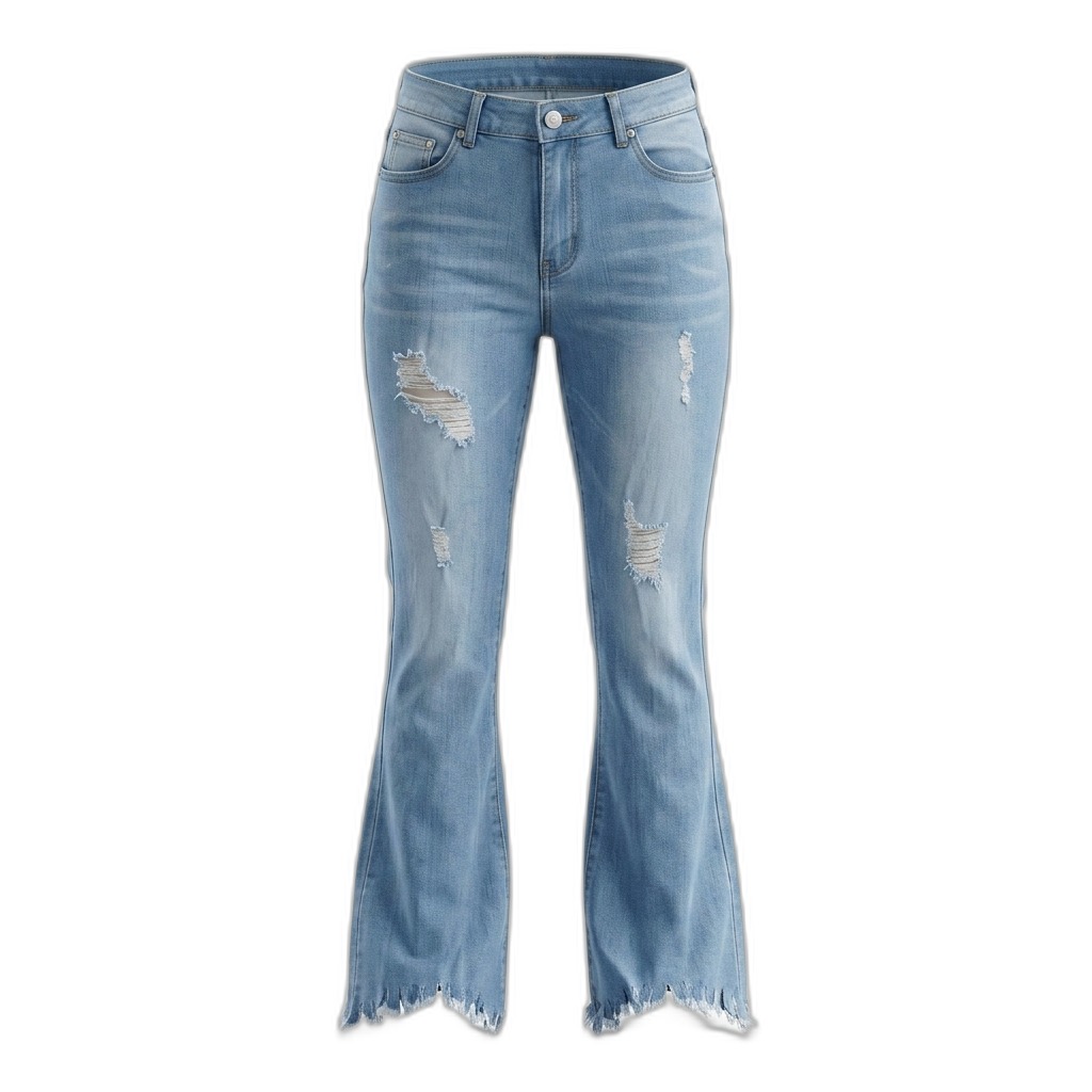 Women's Distressed Flare Jeans