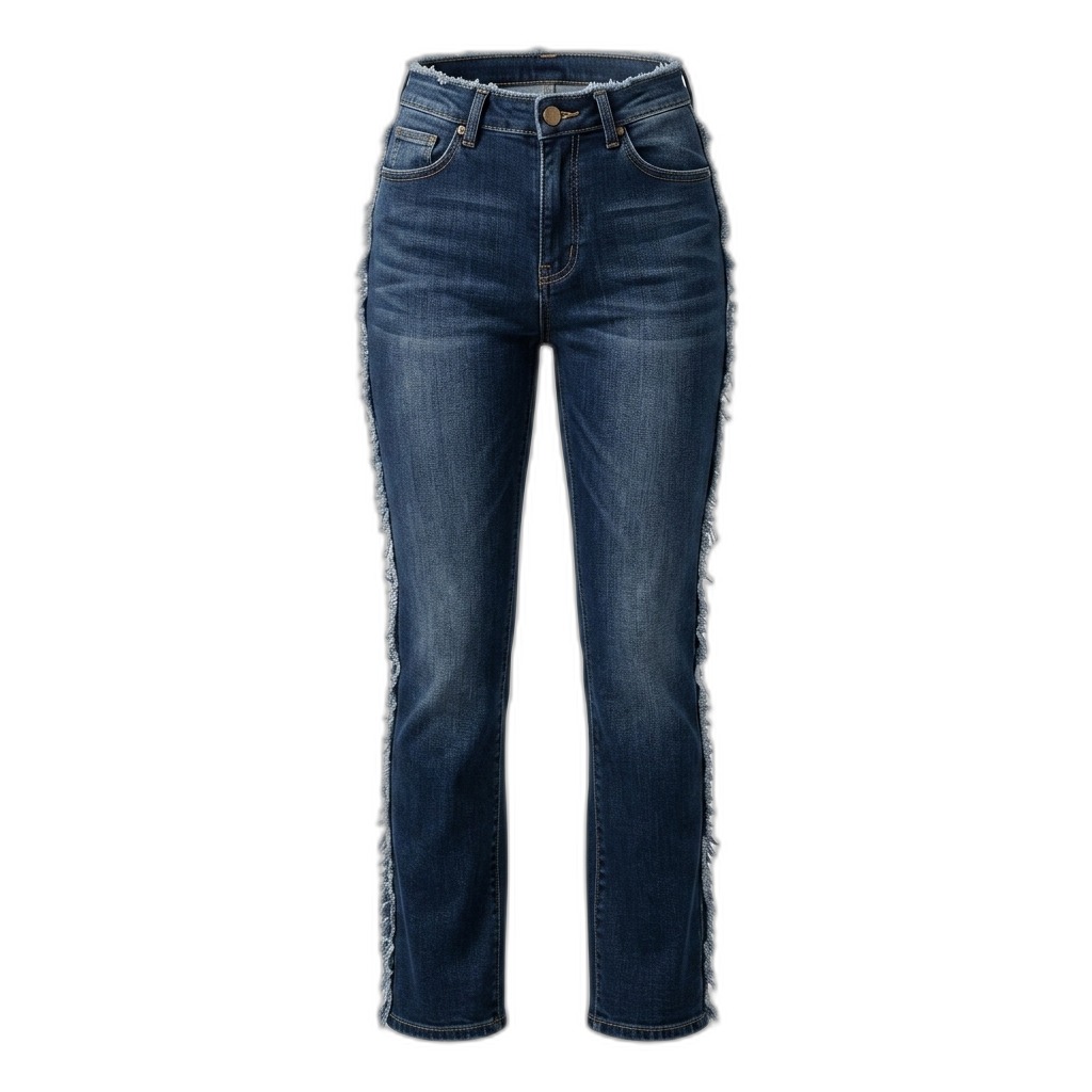 Women's High-Waist Frayed Denim Jeans