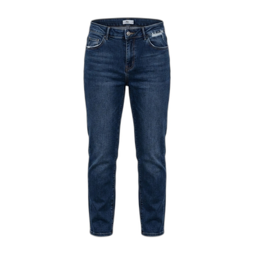 Unisex Blue Slim Fit Distressed Denim Jeans