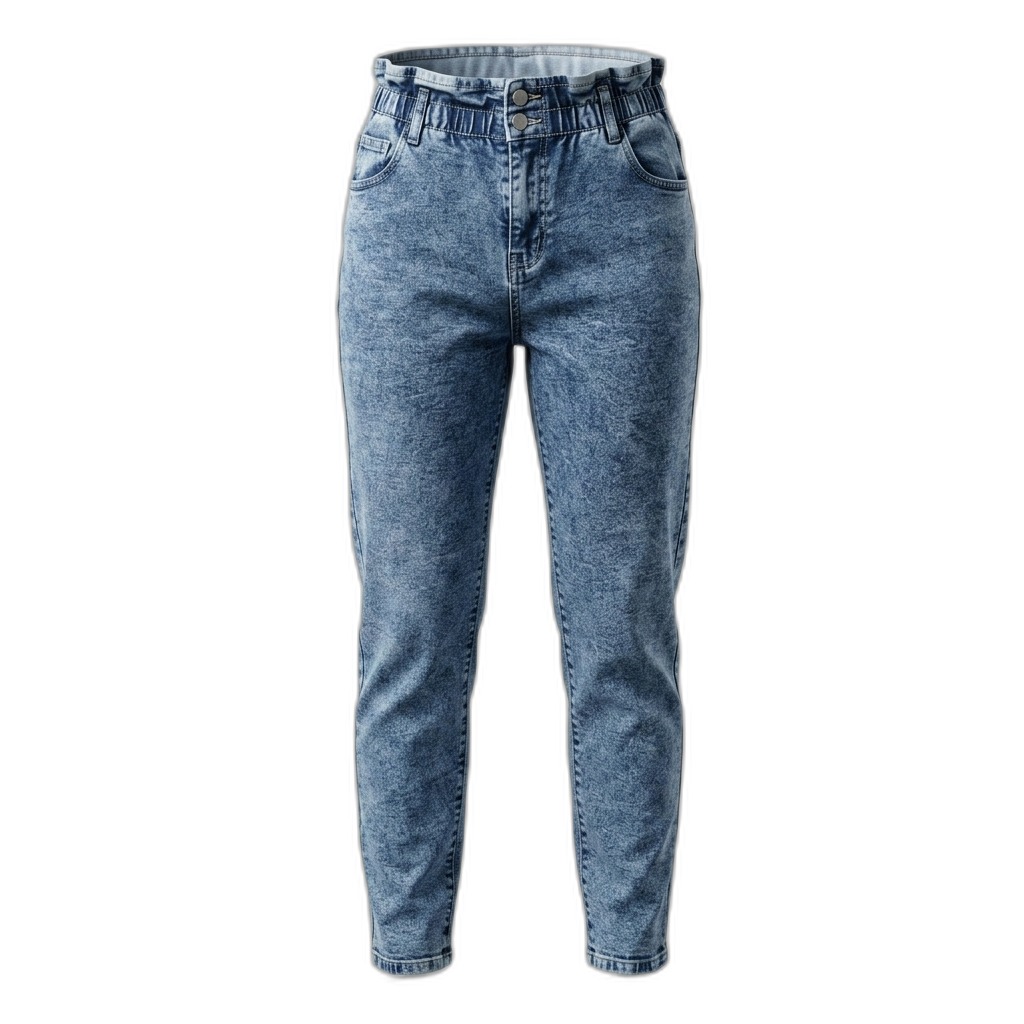 Women's Acid Wash High-Waist Jeans