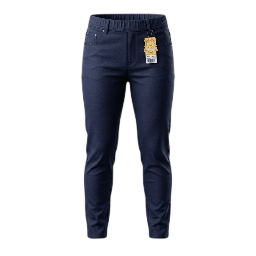 Men's Navy Blue Stretchable Casual Trousers