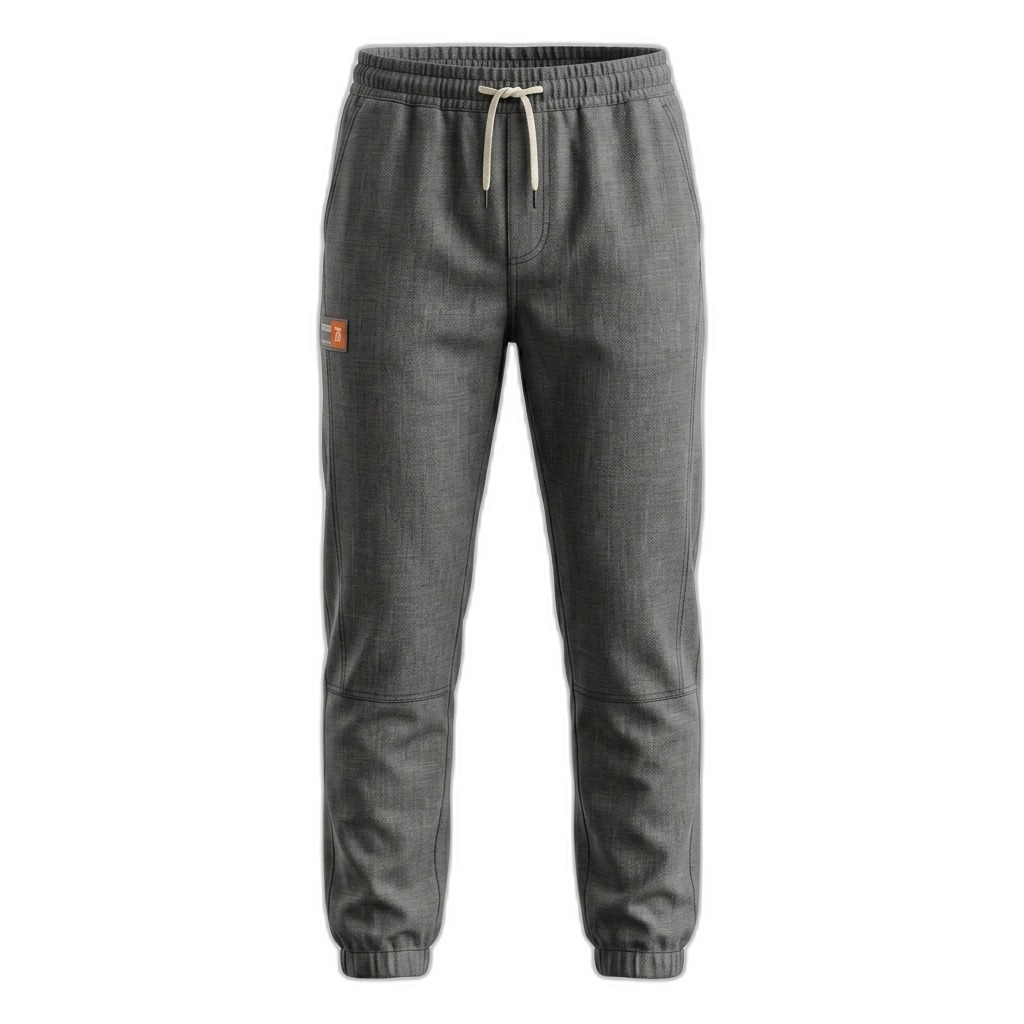 Men's Grey Melange Drawstring Joggers