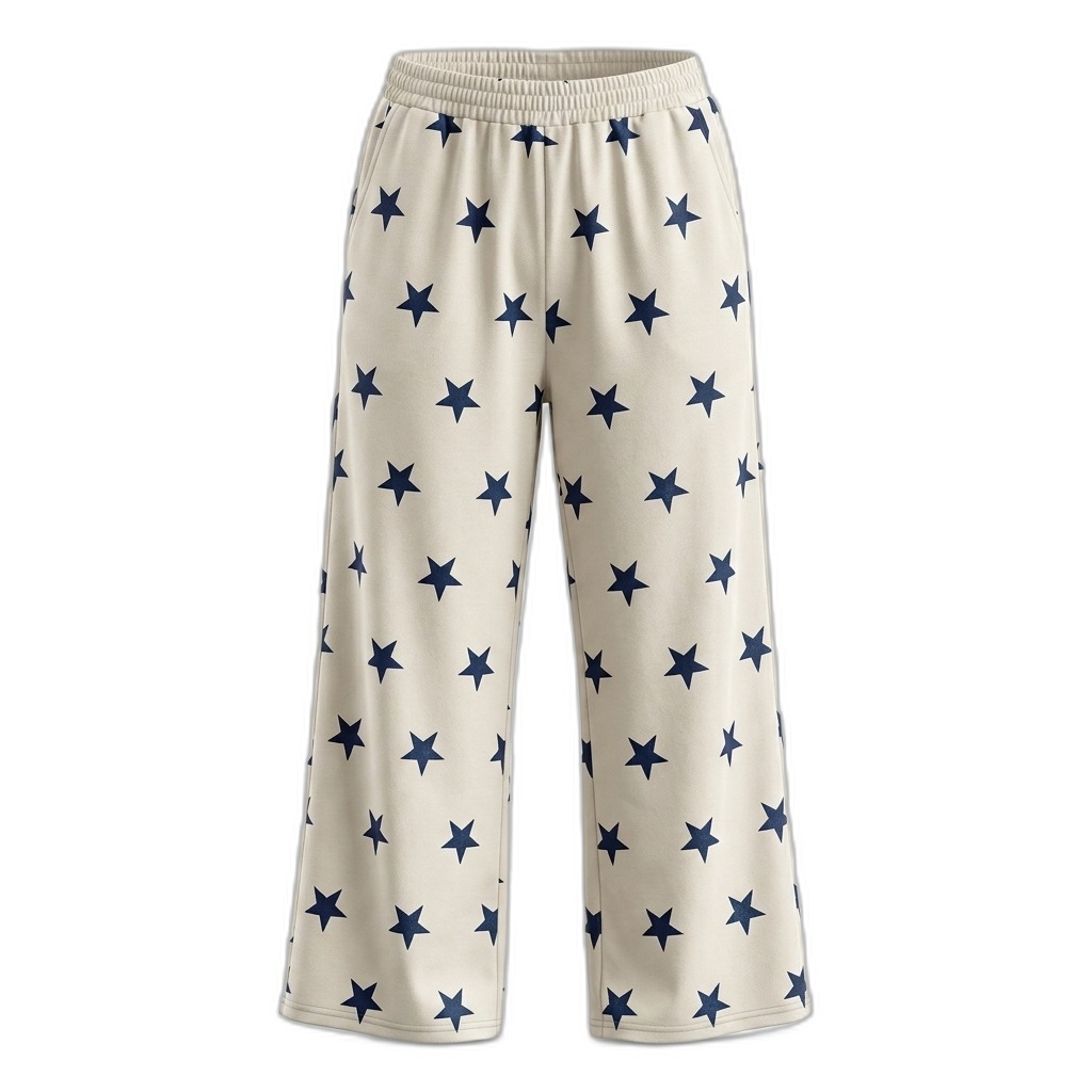 Star Print Wide Leg Lounge Pants for Women
