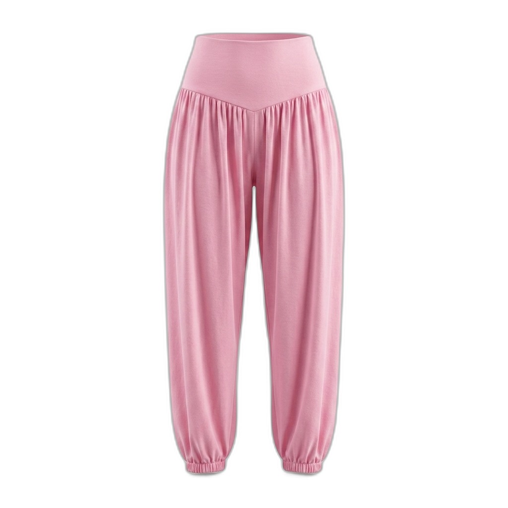 Pink High-Waist Harem Yoga Pants for Women
